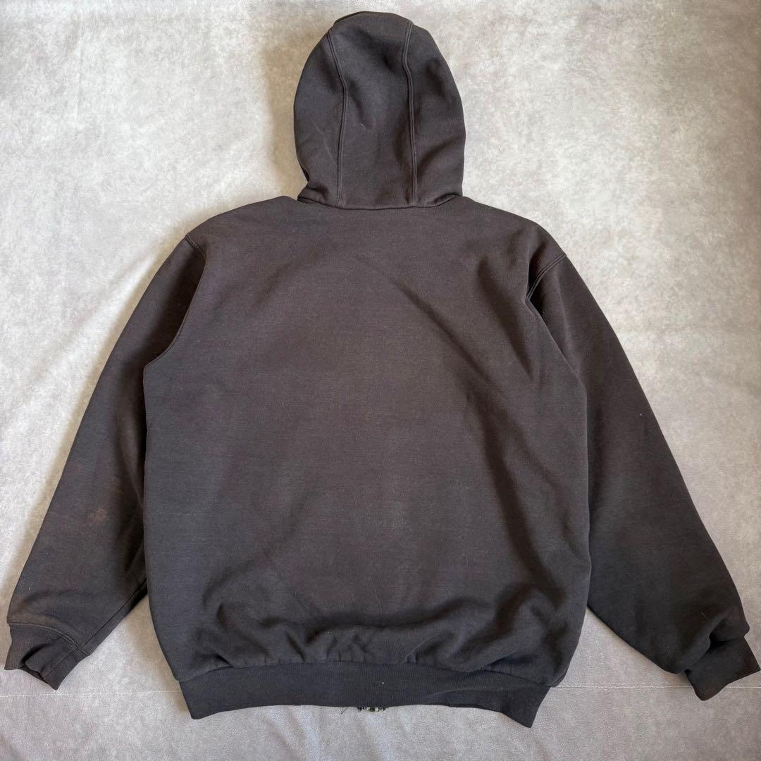 カーハート ジップアップパーカー ダークブラウン サンフェード L