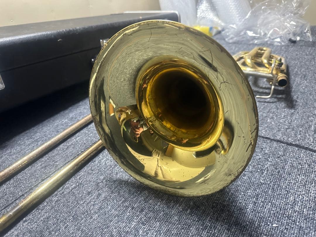 YAMAHA YBL-322金色 ピストン式トロンボーン ケース付き