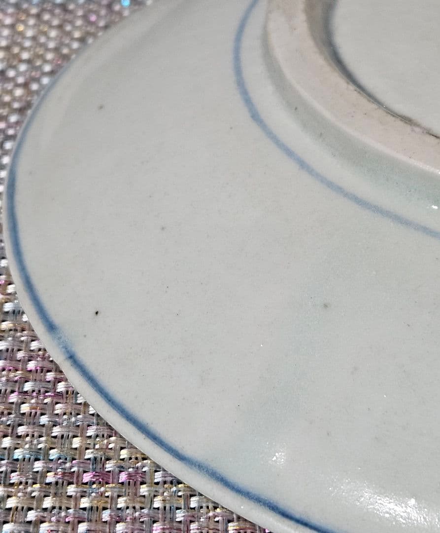 【名品❗】李氏朝鮮時代　朝鮮古美術　朝鮮古陶磁　青華緑釉　水鳥図　22.1cm皿