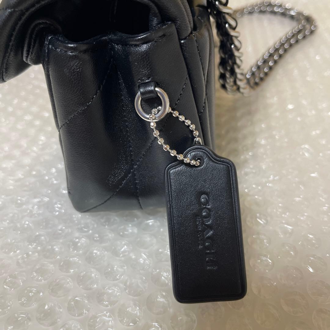 COACH タビー 20 キルティング ショルダーバッグ シルバー