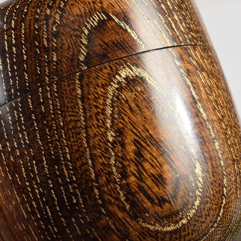 茶道具 山中塗 福田芳朗作 欅神代塗 中棗 共布共箱 V 8648 - MESIVTA