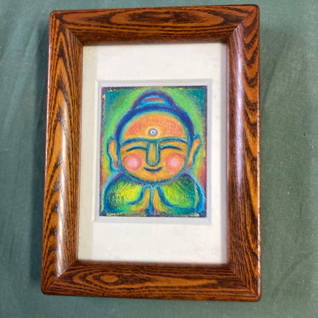 『ウェルカムホーム』 水彩色鉛筆画　エノモト.アマネ作　額 張虎工房