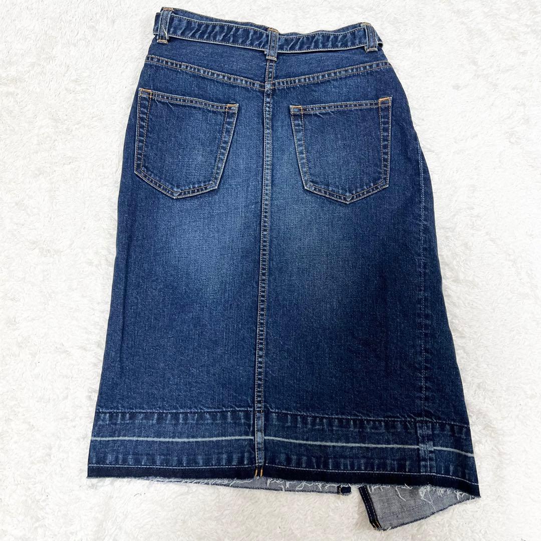未使用タグ付 サカイ 2018年モデル ひざ丈スカート 0 デニム インディゴ