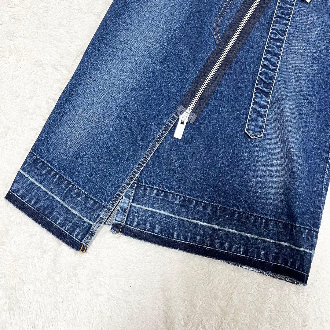 未使用タグ付 サカイ 2018年モデル ひざ丈スカート 0 デニム インディゴ