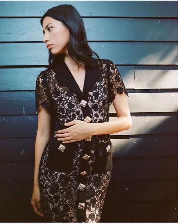 ❇️Selfportrait正規22秋新作セルフポートレートブラックレースドレス