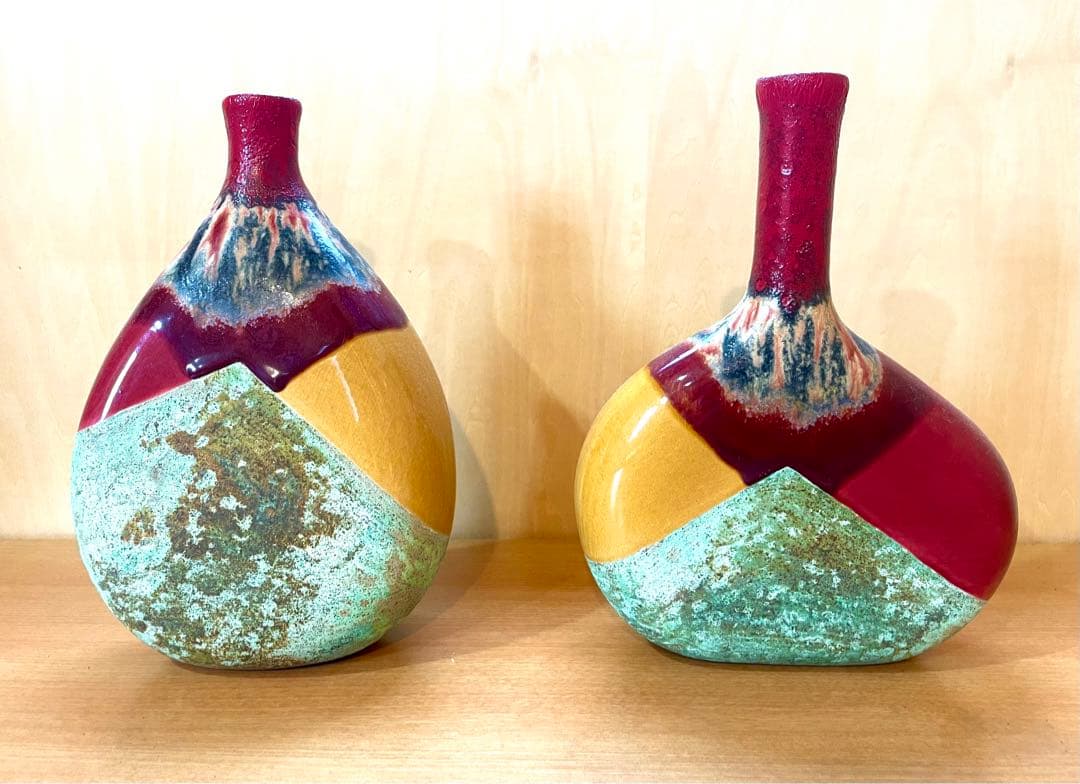 Ceramic Matters モダンアート フラワーベース　2個セット