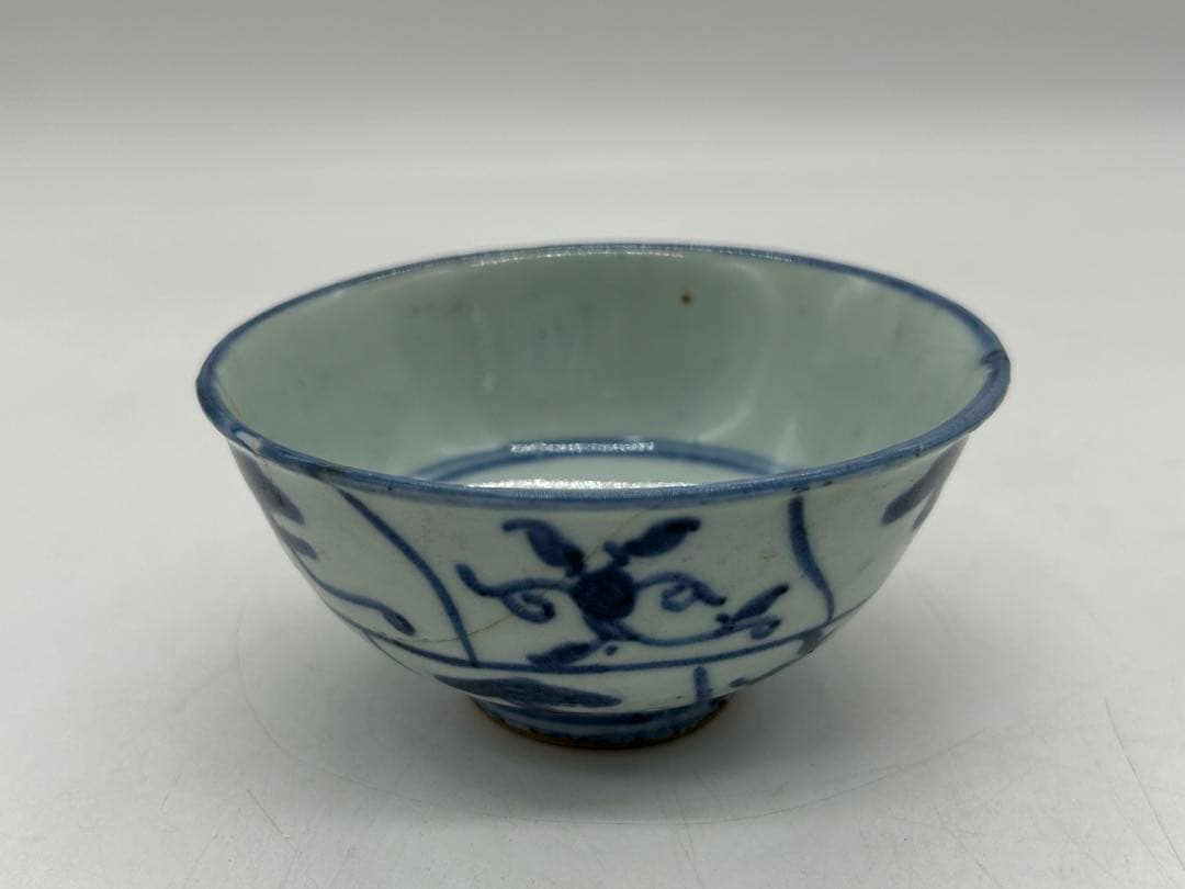 中国　清時代　染付湯呑み3点　茶器　訳あり　送料込み0515