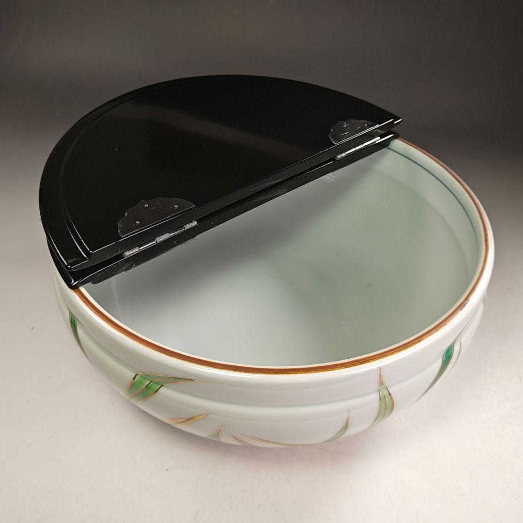 ウ245 水指『洞華造』『色絵芦 平水指 共箱』茶道具 塗蓋 - メルカリ