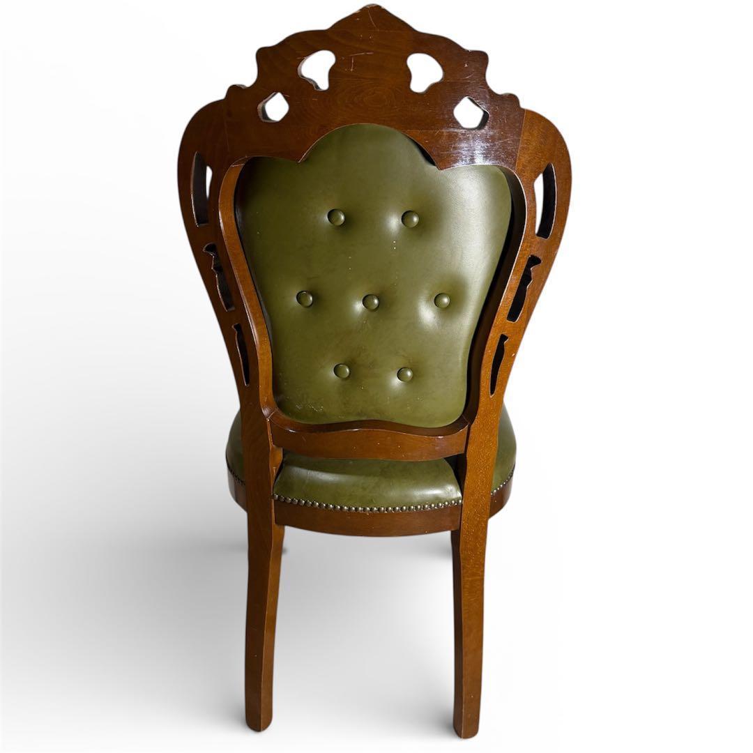 イタリアン ヴィンテージ調 ダイニングチェア レザー 猫脚 - メルカリ