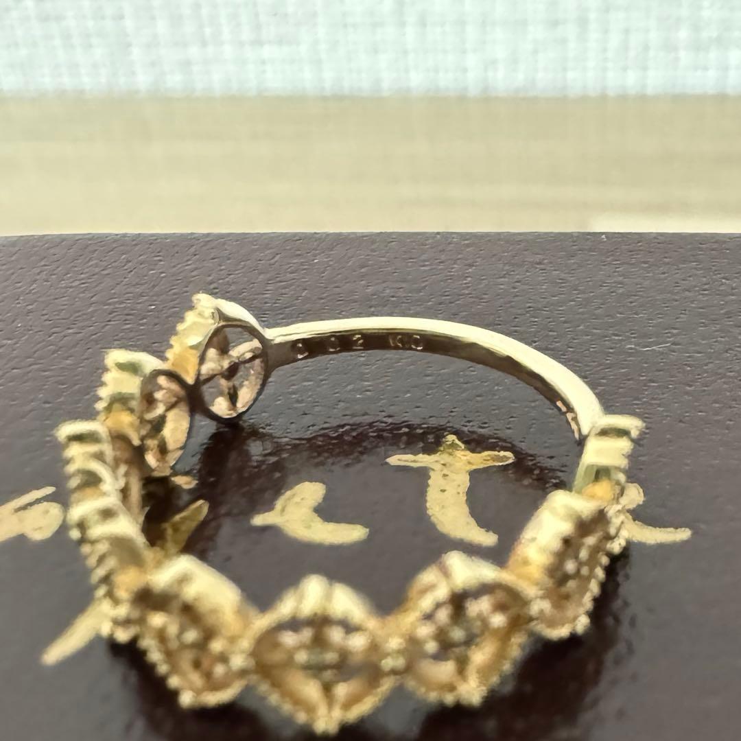 agete k10 透かしダイヤモンドリング