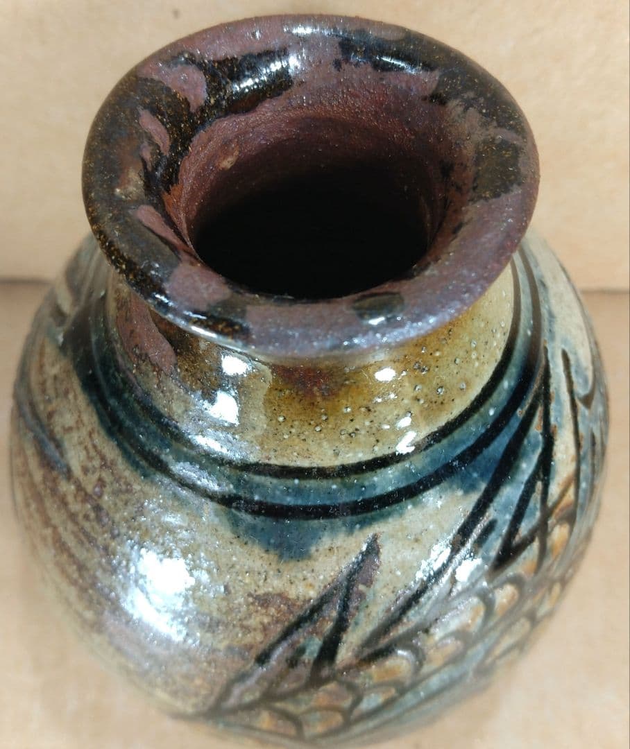 毎日オークション落札品【本物保証】金城次郎「壷屋焼 徳利 ぐい呑」2