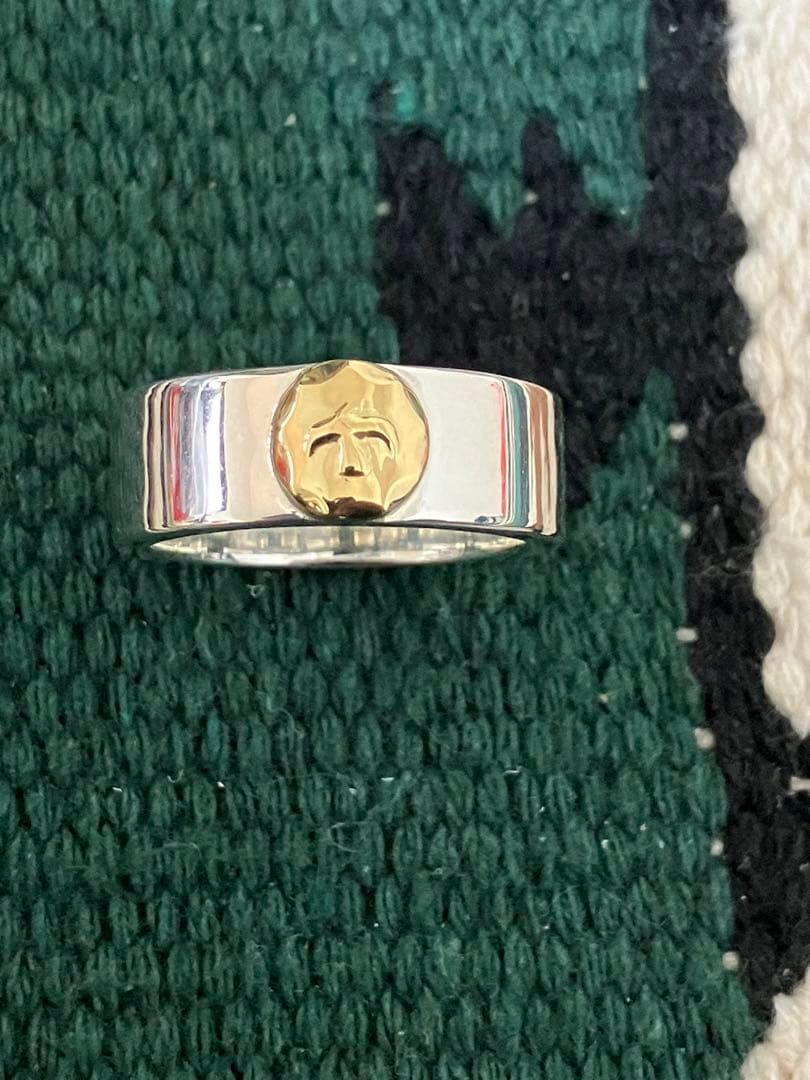 goro's ゴローズ　メタル付き平打ちリング 19号 イーグルメタル　k18