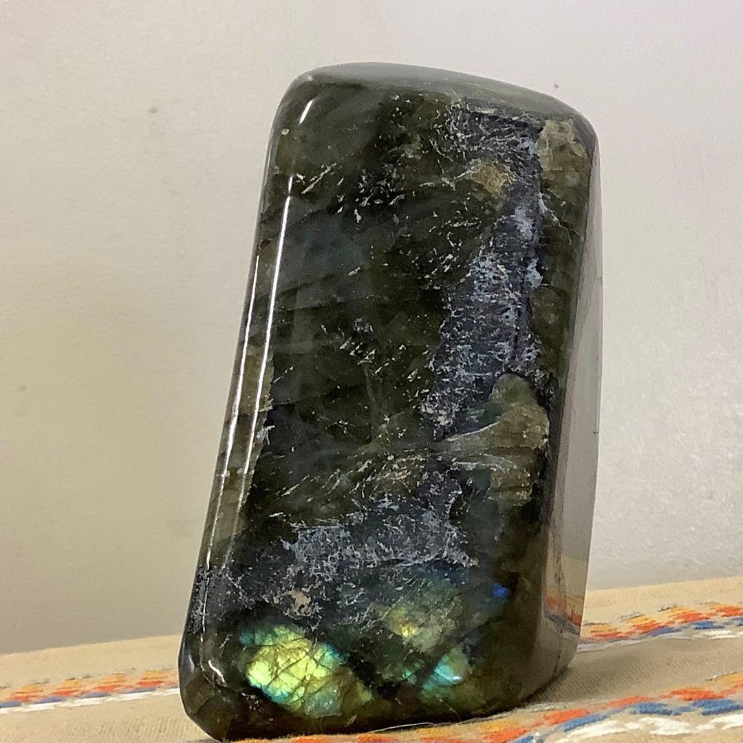 前世の記憶、魂の学び】特大サイズ！天然石 ラブラドライト 原石置き物