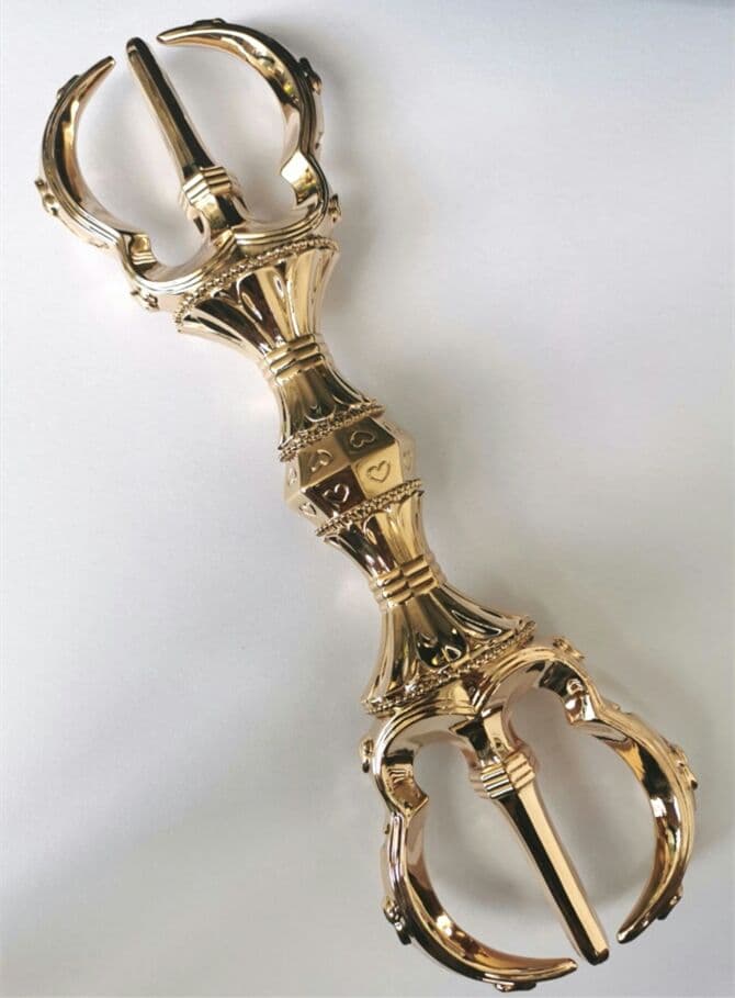チベット密教法器 弘法大師 三鈷杵 愛心杵 金剛杵 真鍮製 vajra 23cm 08adb7a293500e5e83c5dd9e82916b