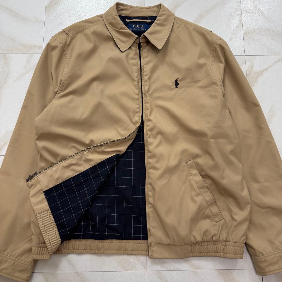 極美品✨ポロ ラルフローレン スイングトップ 黒ポニー刺繍 ベージュ L