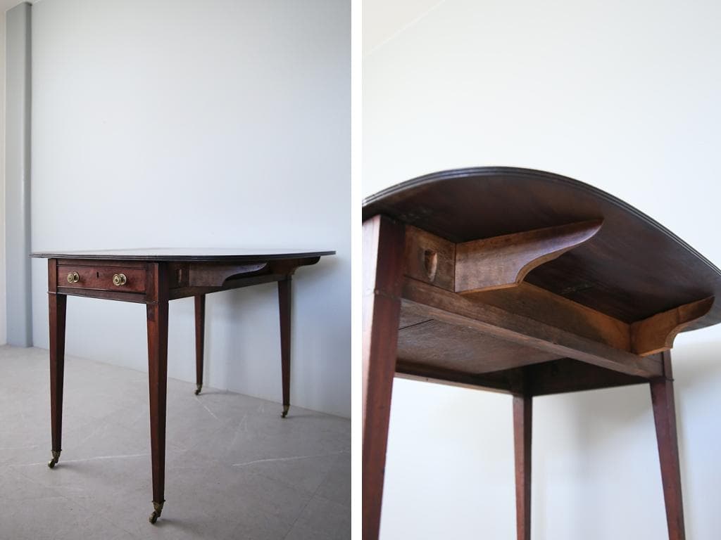 英国アンティーク木製ドロップリーフテーブル/バタフライ/ダイニング机(89-56