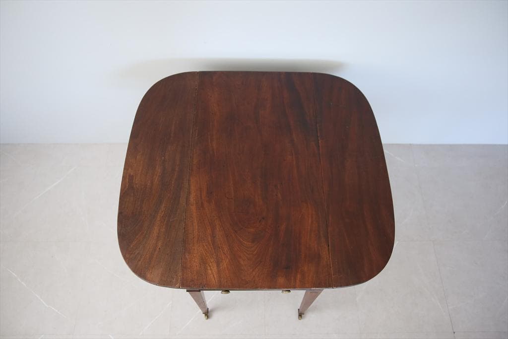 英国アンティーク木製ドロップリーフテーブル/バタフライ/ダイニング机(89-56