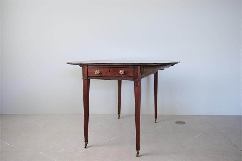 英国アンティーク木製ドロップリーフテーブル/バタフライ/ダイニング机(89-56