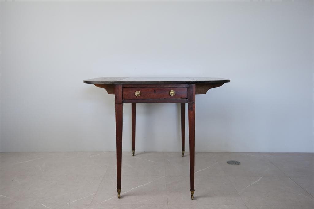 英国アンティーク木製ドロップリーフテーブル/バタフライ/ダイニング机(89-56