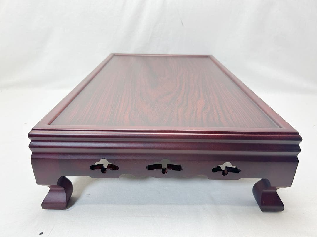 未使用 華道具 唐木紫檀 松透かし彫 花台 盆栽台 香炉台 紙箱