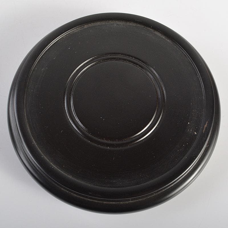 七宝焼　相互七宝造　緑光釉四君子文　七宝花瓶　唐木台付　共箱　D　R6973B