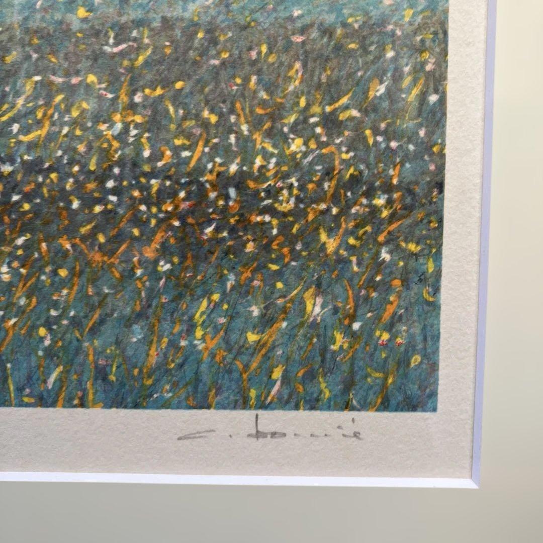 リトグラフ版画 アンドレ•ブーリエ 「朝の沼」