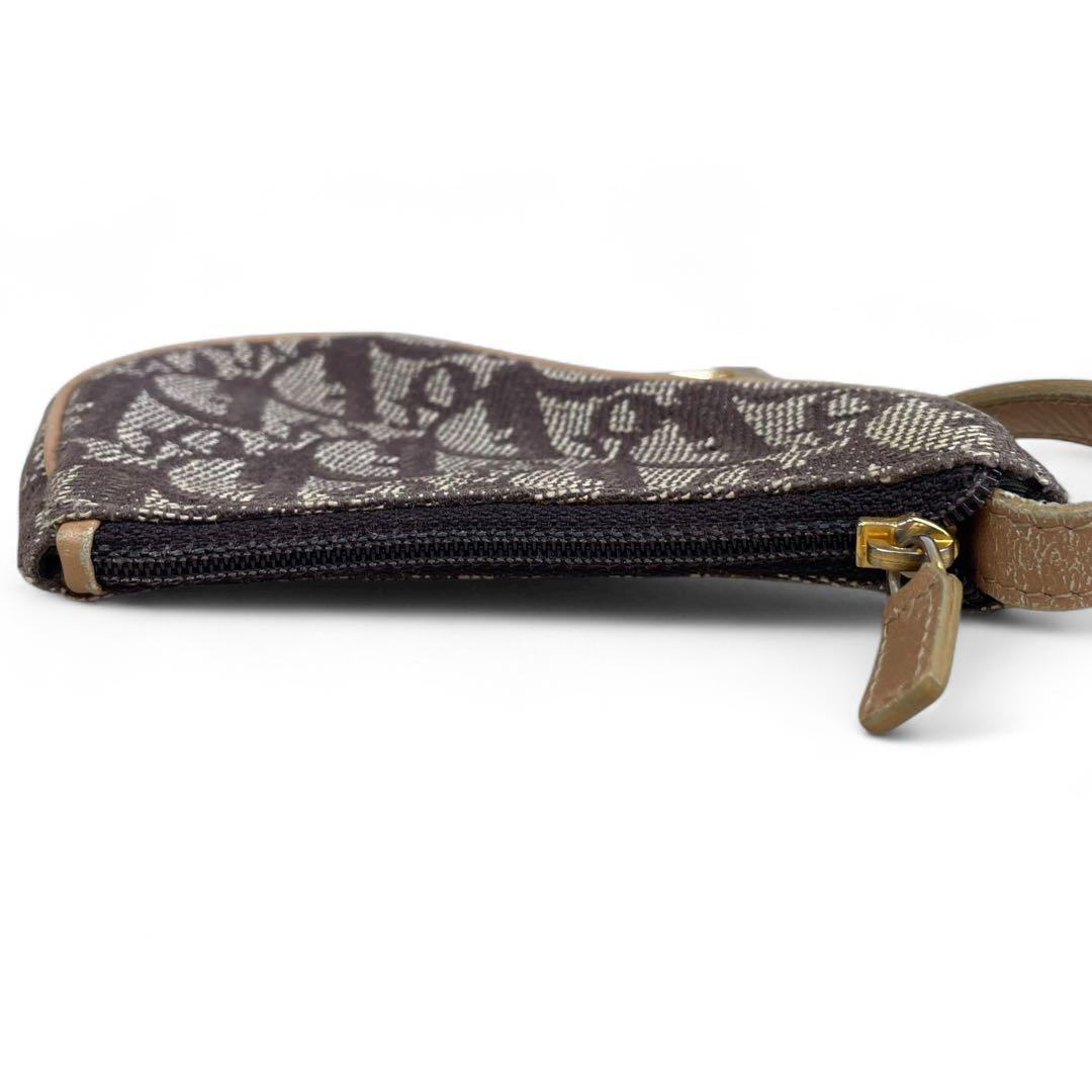 クリスチャンディオール　トロッター　サドル　ケース　ゴールド金具　ブラウン