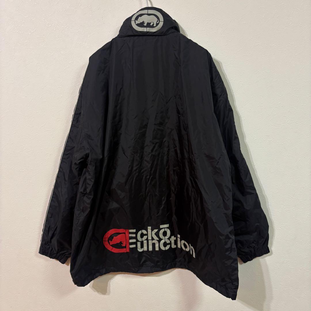 【ECKO UNLTD】ラインロゴ　ウインドブレーカー上下セット　メンズＸＬ　黒