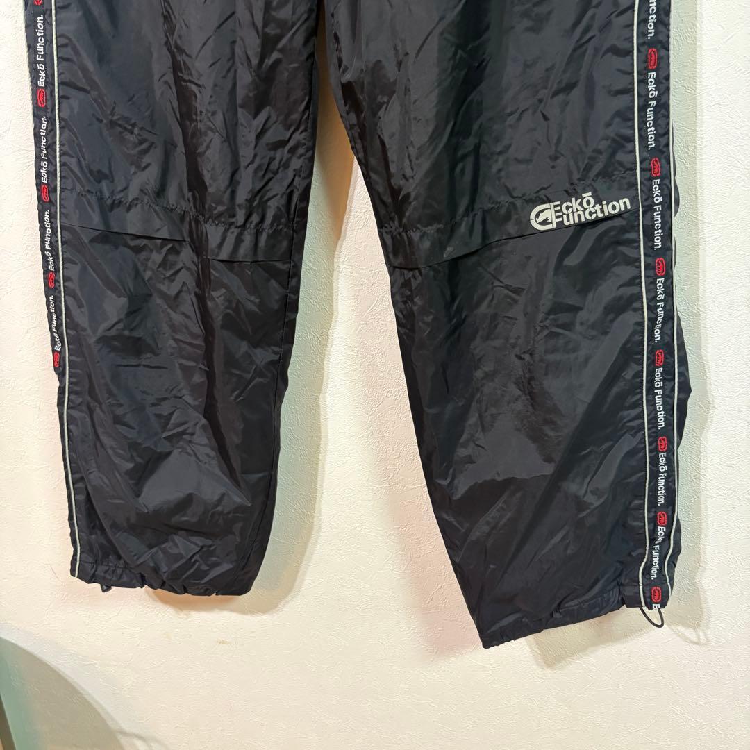 【ECKO UNLTD】ラインロゴ　ウインドブレーカー上下セット　メンズＸＬ　黒