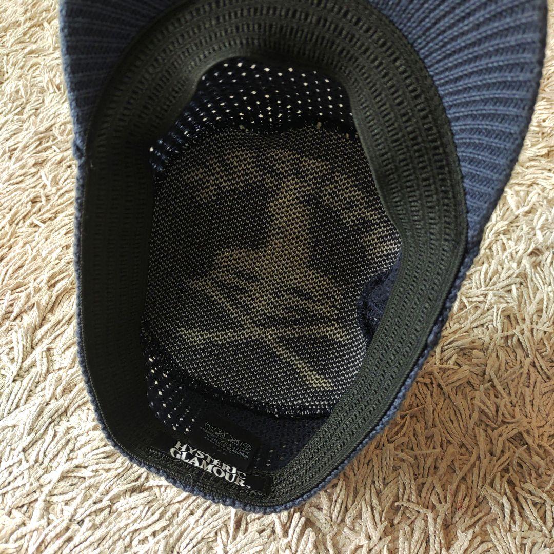 良品】ヒステリックグラマー ネイビー ニットキャップ ヒスガール