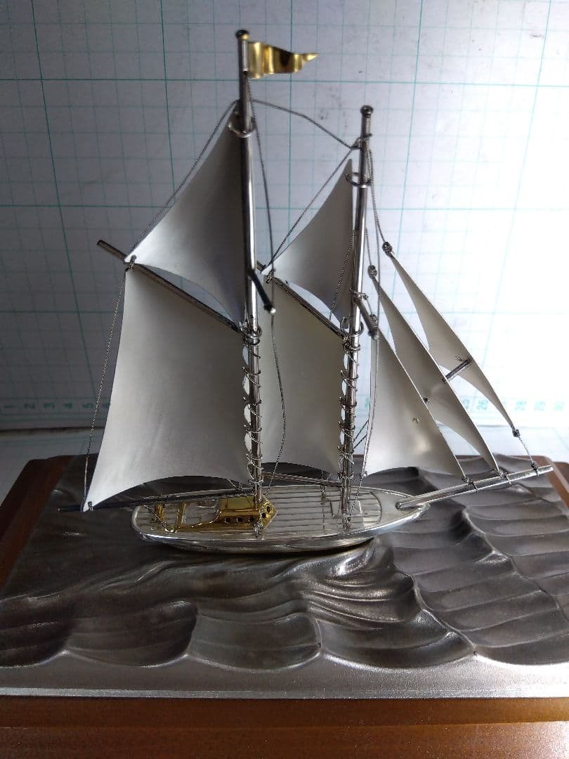 定価33万円】刻印 Silver 985 関武比古 銀製ヨット2本マスト 5号