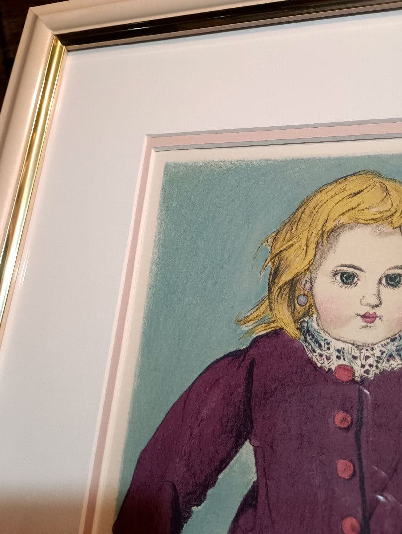 小松崎邦雄 リトグラフ ドール パール ピンク ミルキー 金髪 少女 直筆