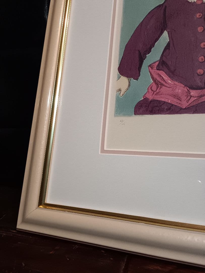 小松崎邦雄 リトグラフ ドール パール ピンク ミルキー 金髪 少女 直筆