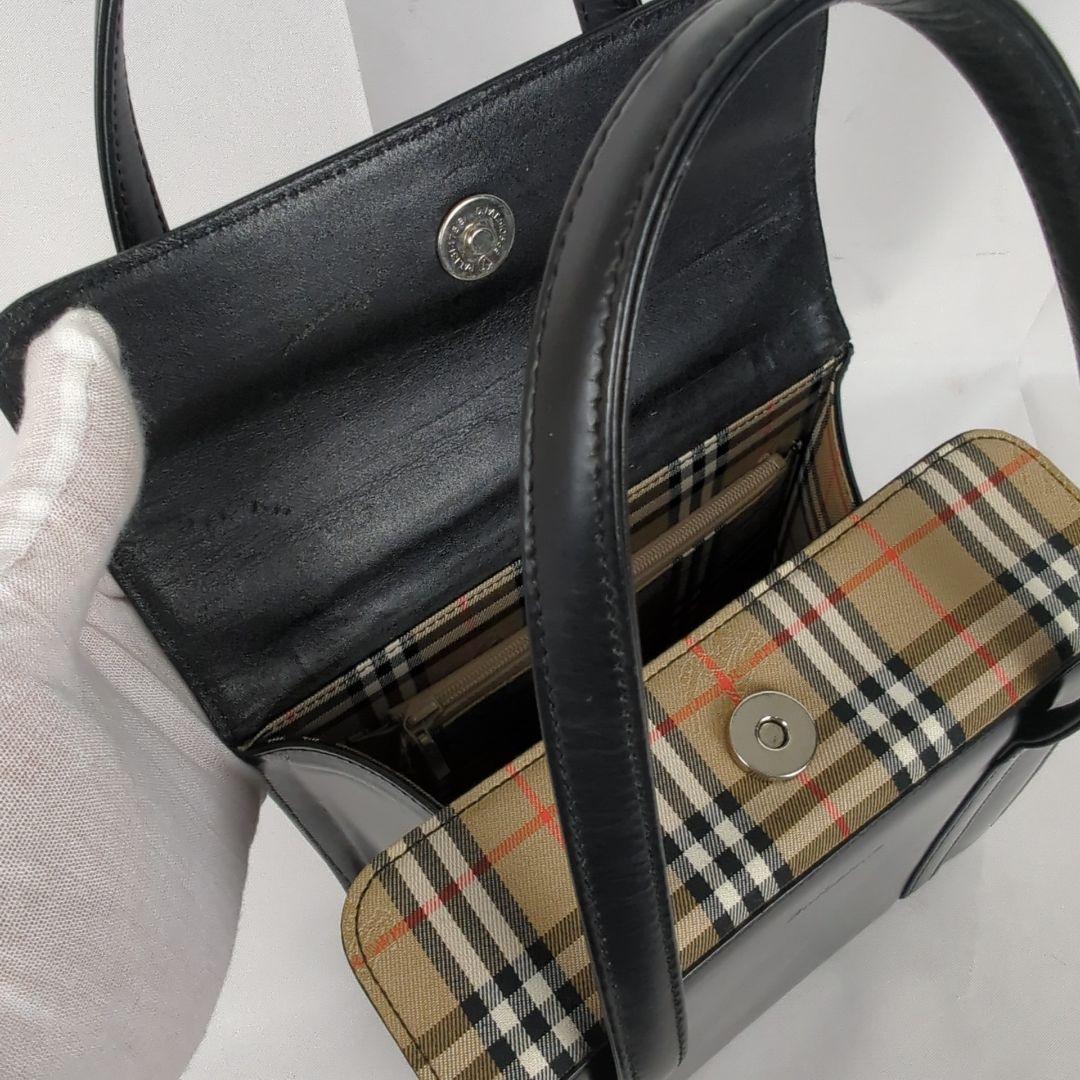 BURBERRY バーバリーズ ノバチェック レザー ハンドバッグ