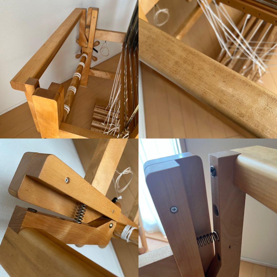 東京手織機 KM-650ろくろ式（旧型）4枚綜絖6本踏み木/筬・綜絖枠付き/中古