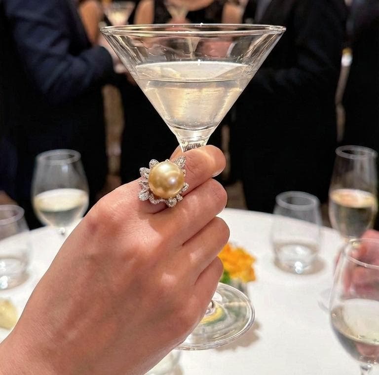 ✨ 極上の逸品 ✨ 南洋真珠 ゴールドパール リング 14mm 贅沢 ほぼ無傷