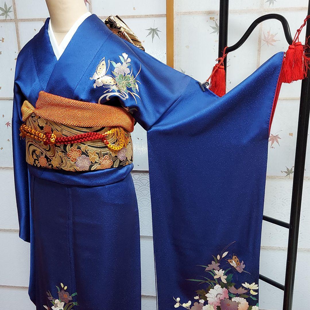 振袖 長襦袢 袋帯 3点セット 青柳 身丈 172cm ガード加工済