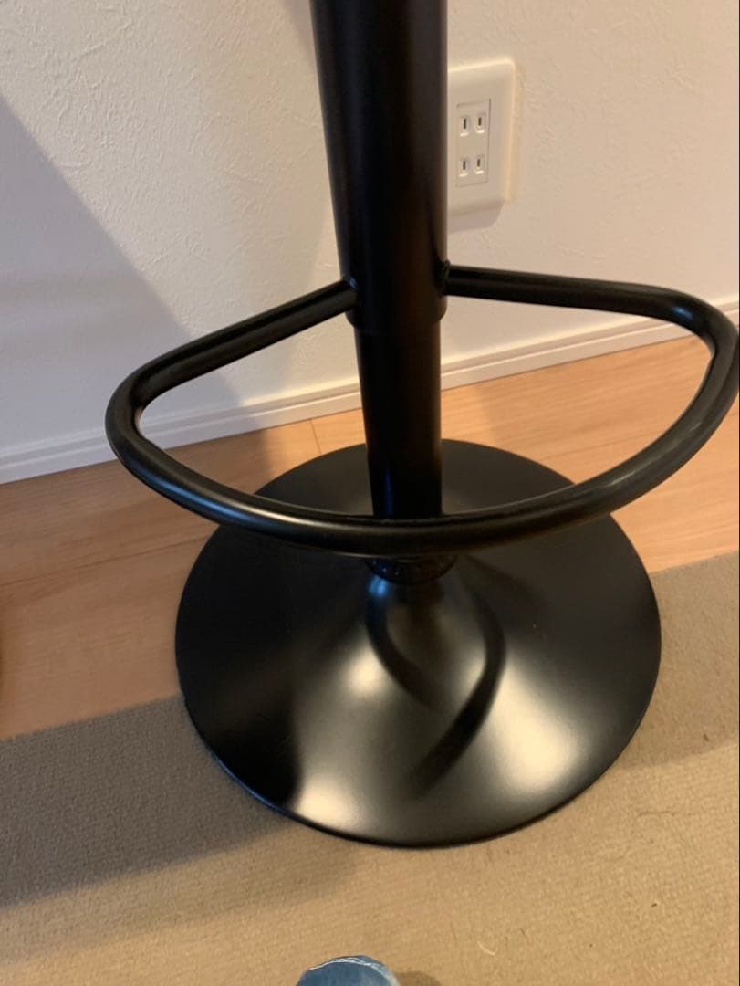 ブラック スツール 2脚セット 高さ調整可能