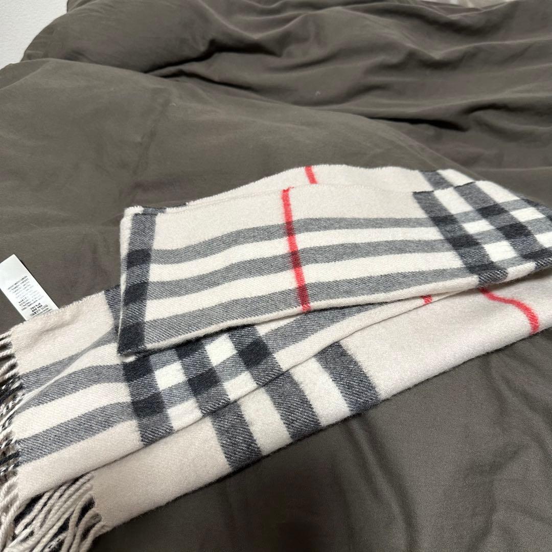 BURBERRY チェック柄マフラー ウールカシミヤ