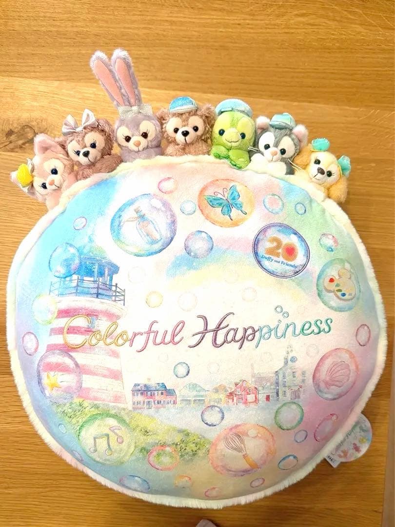 最終値下げ ダッフィーフレンズ20周年 カラフルハピネス クッション ダッフィーフレンズ 20周年 カラフルハピネス クッション ダッフィー