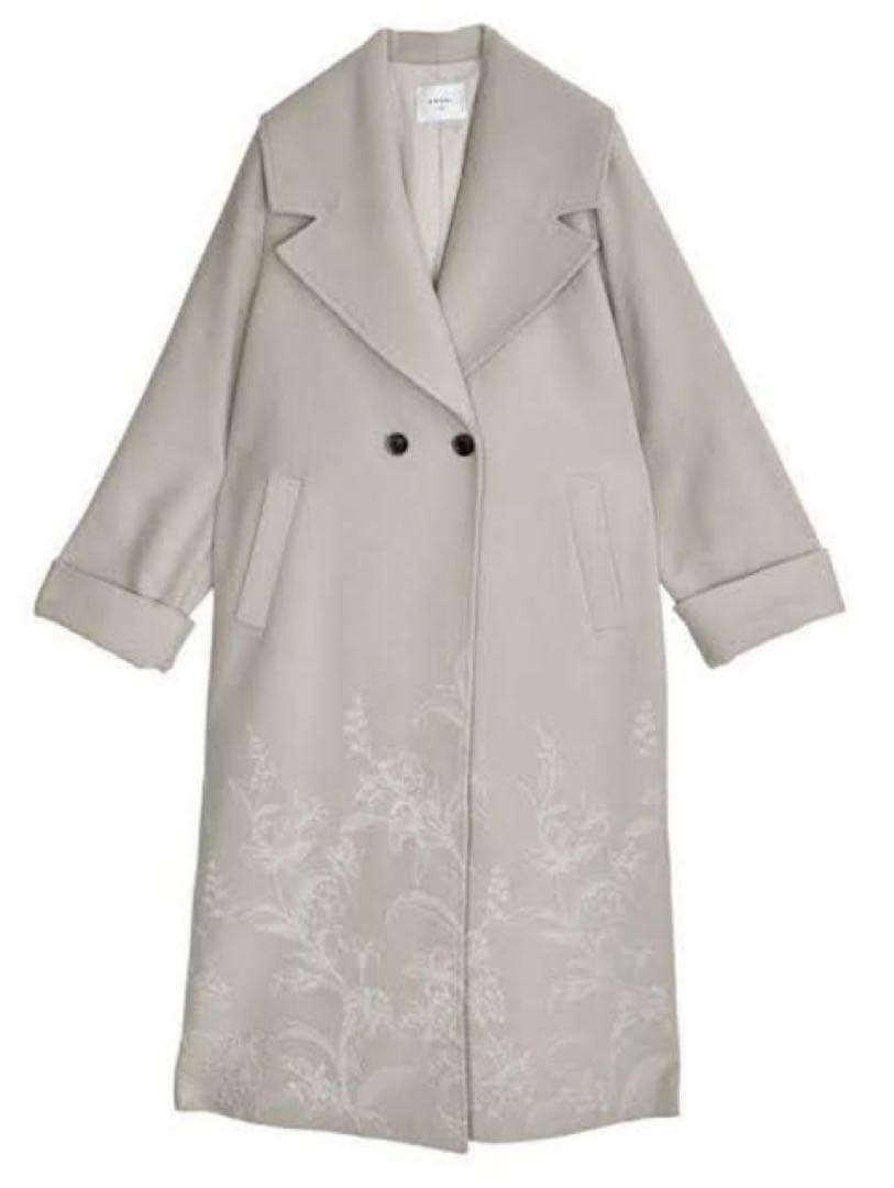 AMERI VINTAGE EMBROIDERY BIG COLLAR COAT