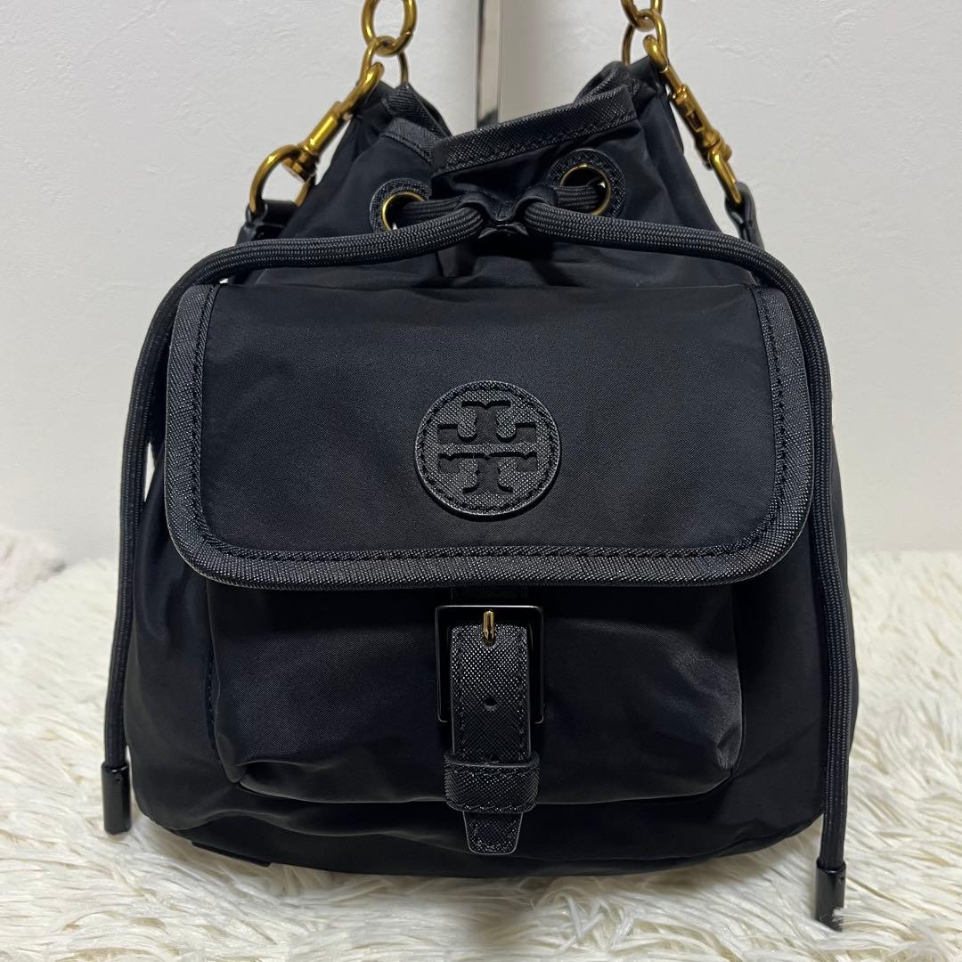 トリーバーチ 2way ショルダーバッグ エラ ブラック バケットバッグ 巾着