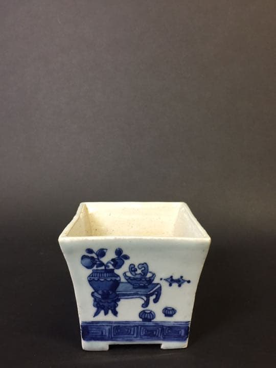 染付青花蘭鉢 清中期 中国古董品 年代物