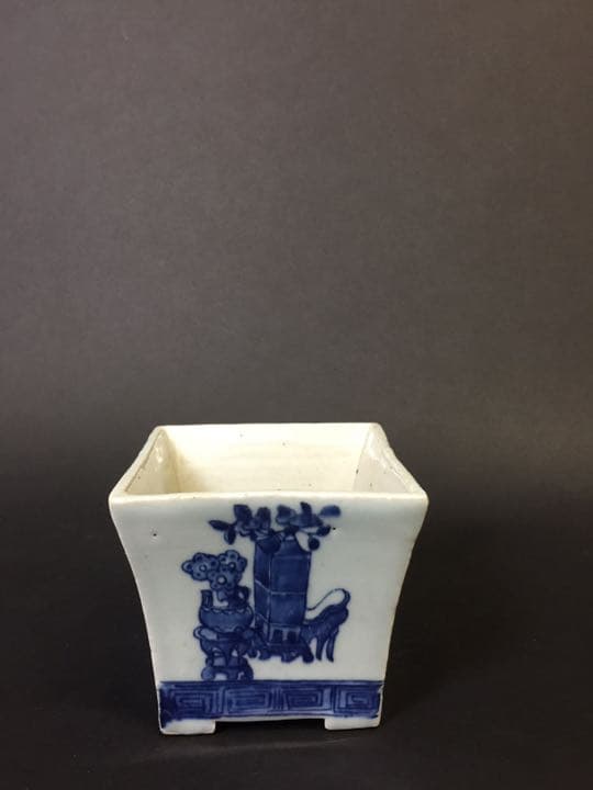 染付青花蘭鉢 清中期 中国古董品 年代物