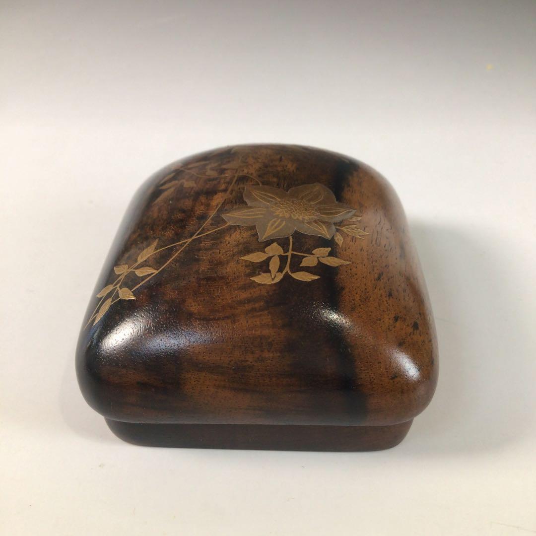 Ｒ８３６　香合　『坂田峰俊作』『鉄線蒔絵』『琳派香合』　共箱　茶道具