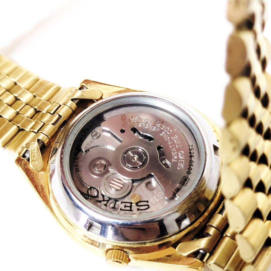 【美品】SEIKO5 自動巻き 稼働品 デイデイト 腕時計 裏スケ