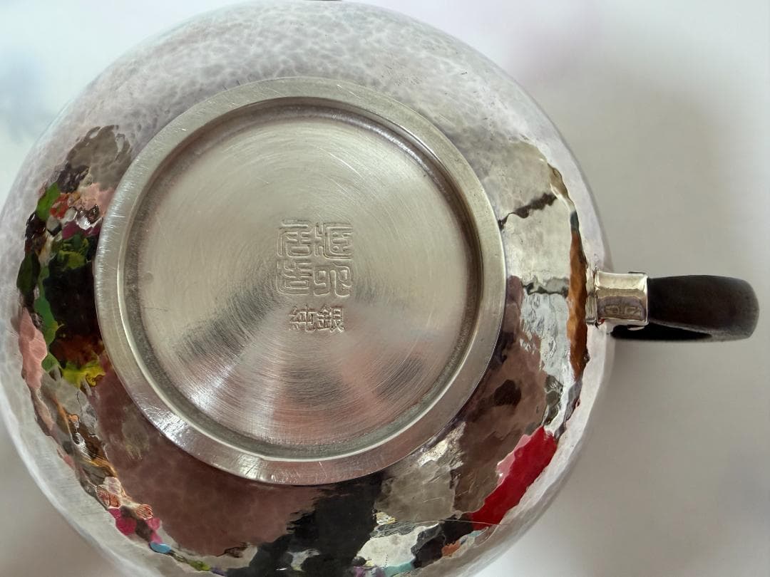 純銀製 唐草花文 急須 銀瓶 煎茶道具