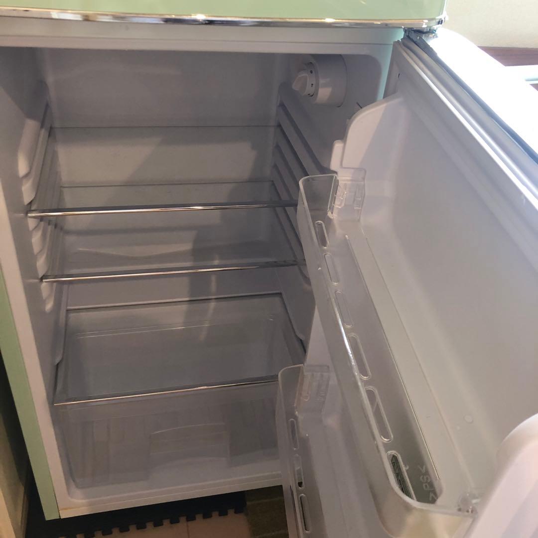 アイリスプラザ 114Lレトロ冷凍冷蔵庫 PRR-122D-LGライトグリーン色