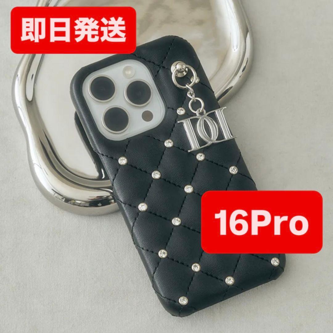 ダーリッチ キルティングビジューDDチャームiPhoneケース 16Pro