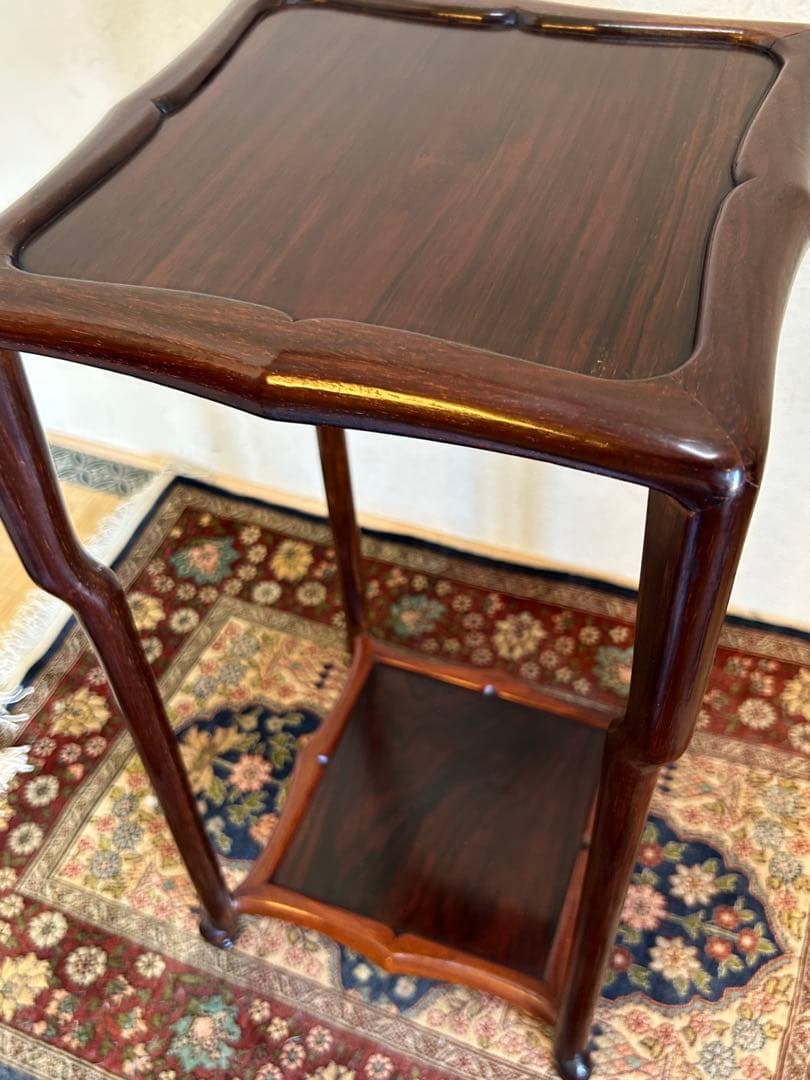 中国 唐木紫檀製 茶托 小皿 五客 V R6622E 紫檀木茶托 唐木 5枚セット